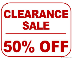 CLEARANCE 50% OFF PARTS